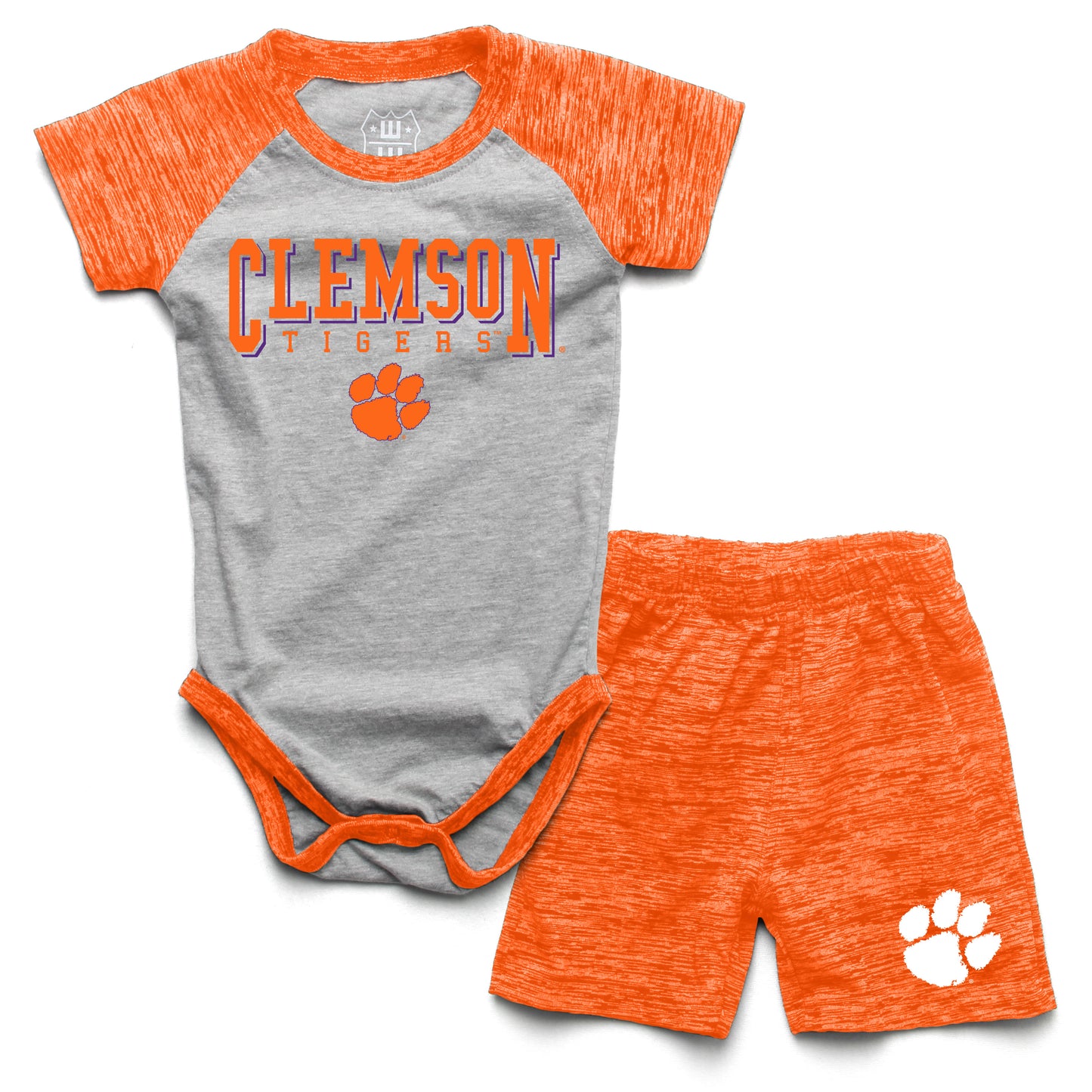 Clemson Tigers Wes and Willy Baby College Team Hopper and Short Set