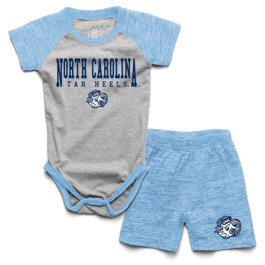 North Carolina Tar Heels Wes and Willy Baby College Team Hopper and Short Set