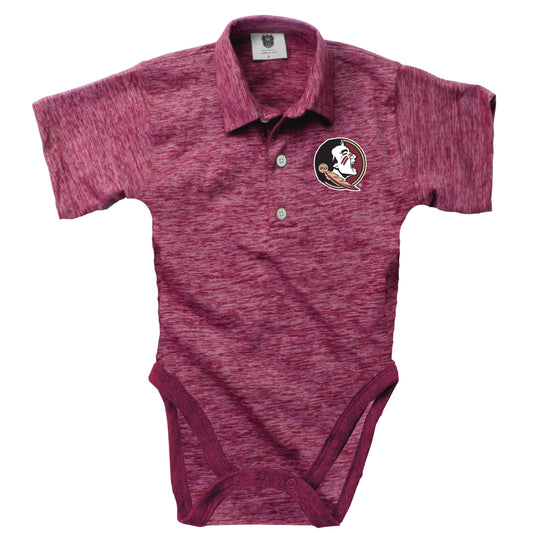 Florida State Seminoles Wes and Willy Infant College Cloudy Yarn One Piece Polo Bodysuit