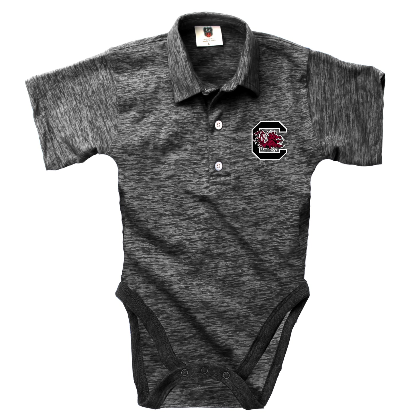 South Carolina Gamecocks Wes and Willy Infant College Cloudy Yarn One Piece Polo Bodysuit