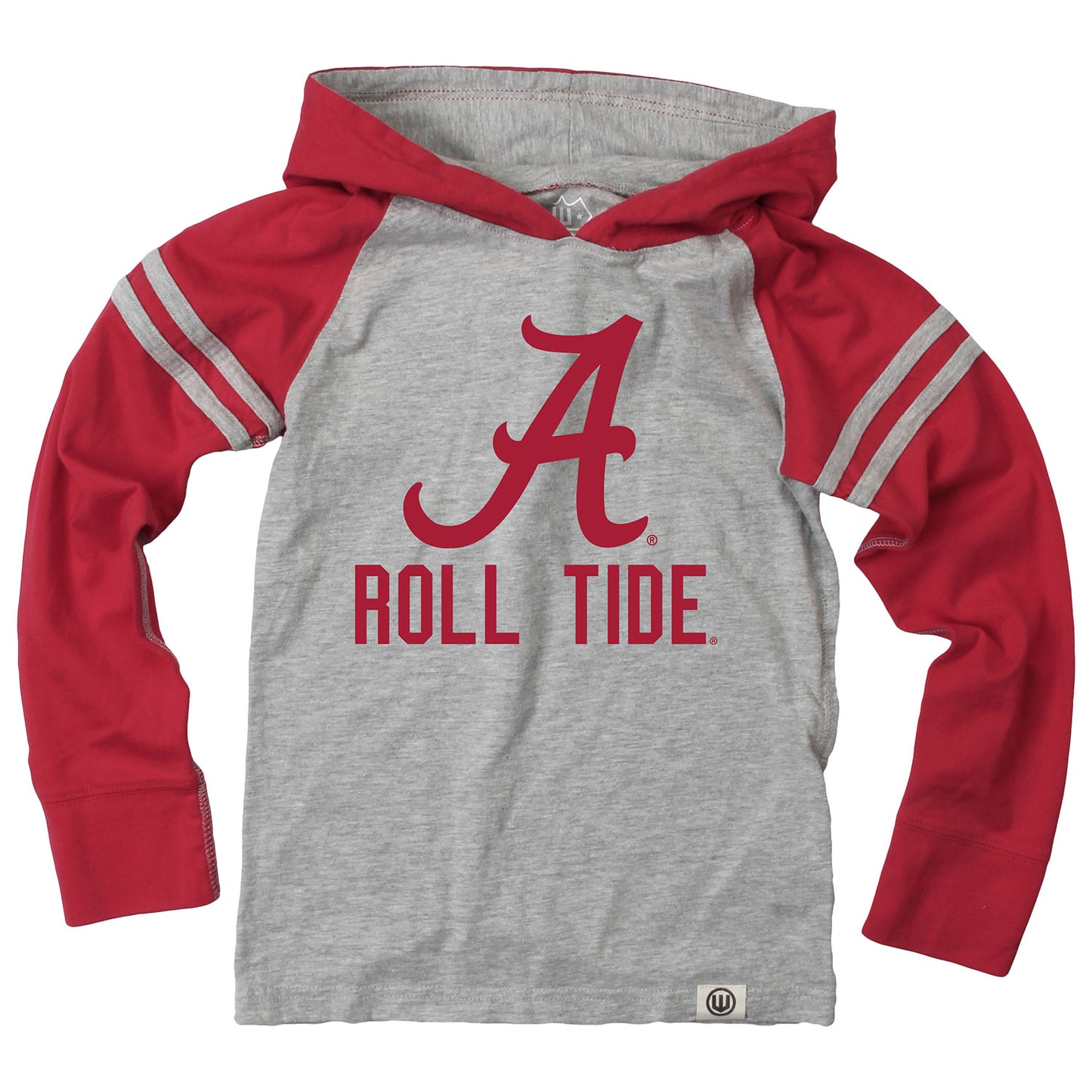 Alabama Crimson Tide Wes and Willy Youth Boys Long Sleeve Hooded T-Shirt Striped