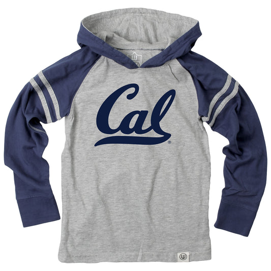 Cal Berkeley Bears Wes and Willy Youth Boys Long Sleeve Hooded T-Shirt Striped