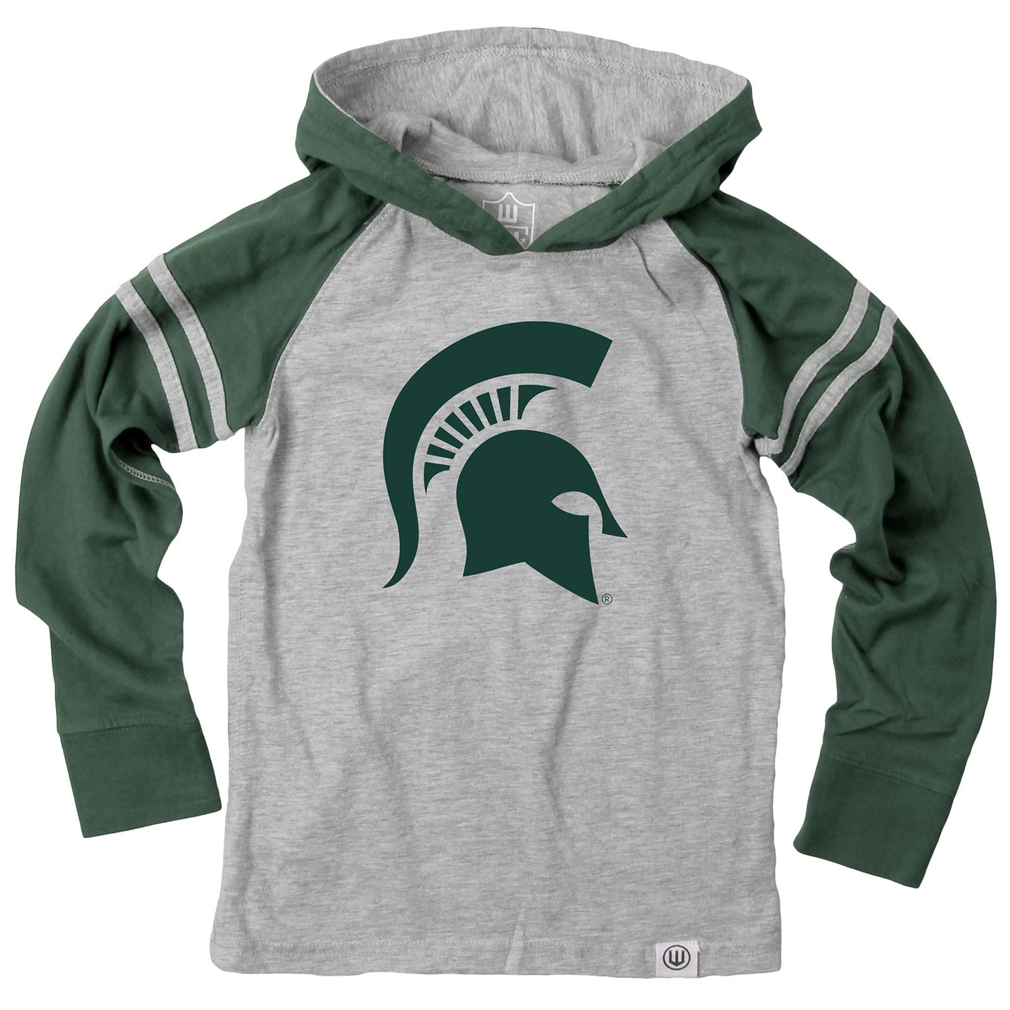 Michigan State Spartans Wes and Willy Youth Boys Long Sleeve Hooded T-Shirt Striped