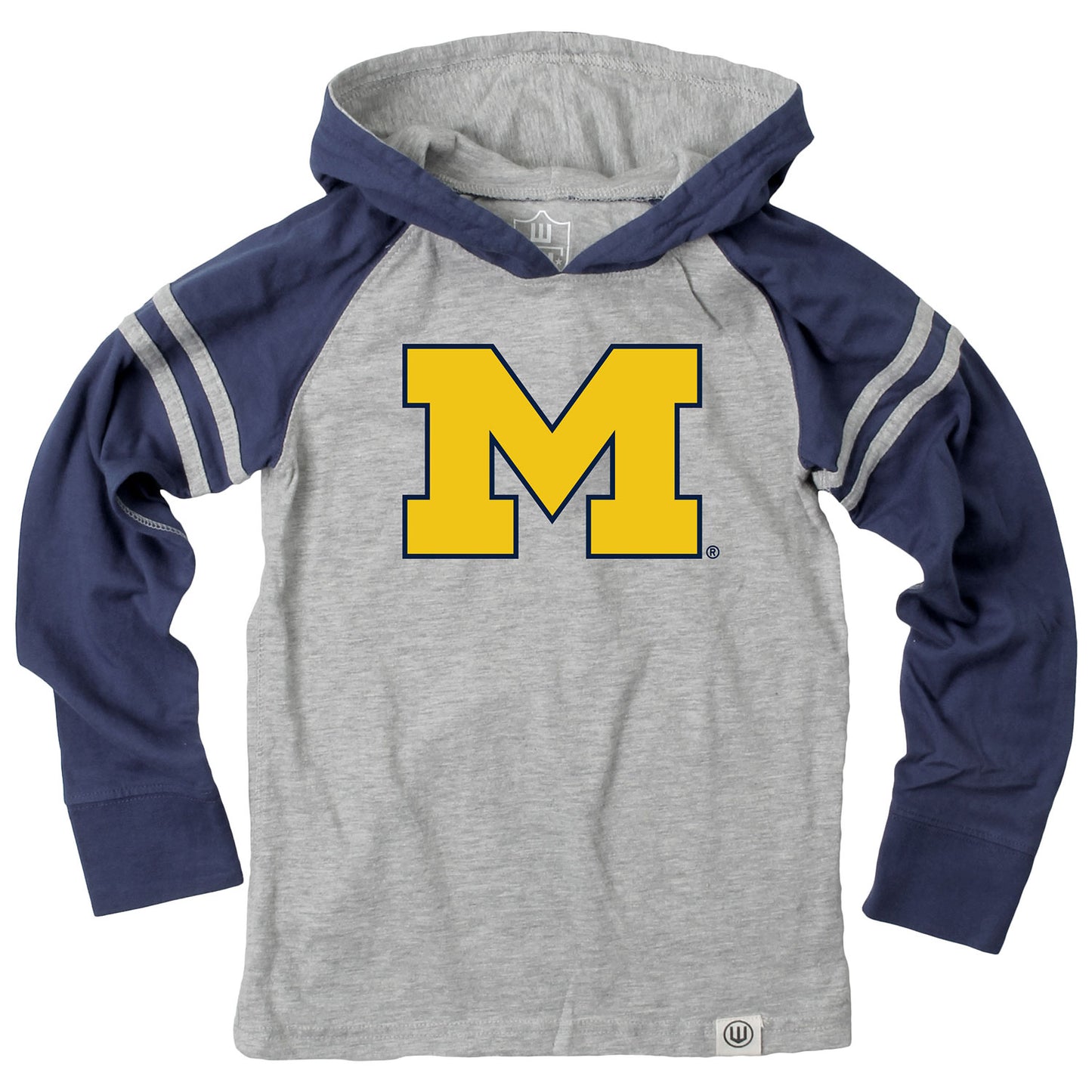 Michigan Wolverines Wes and Willy Youth Boys Long Sleeve Hooded T-Shirt Striped