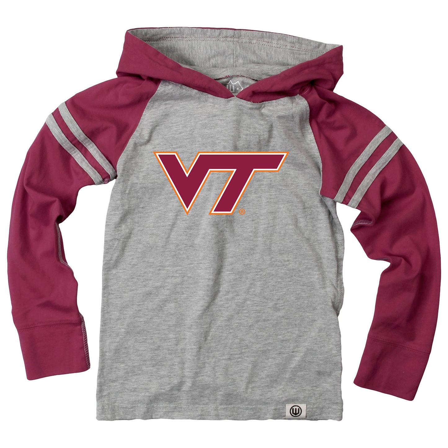 Virginia Tech Hokies Wes and Willy Youth Boys Long Sleeve Hooded T-Shirt Striped