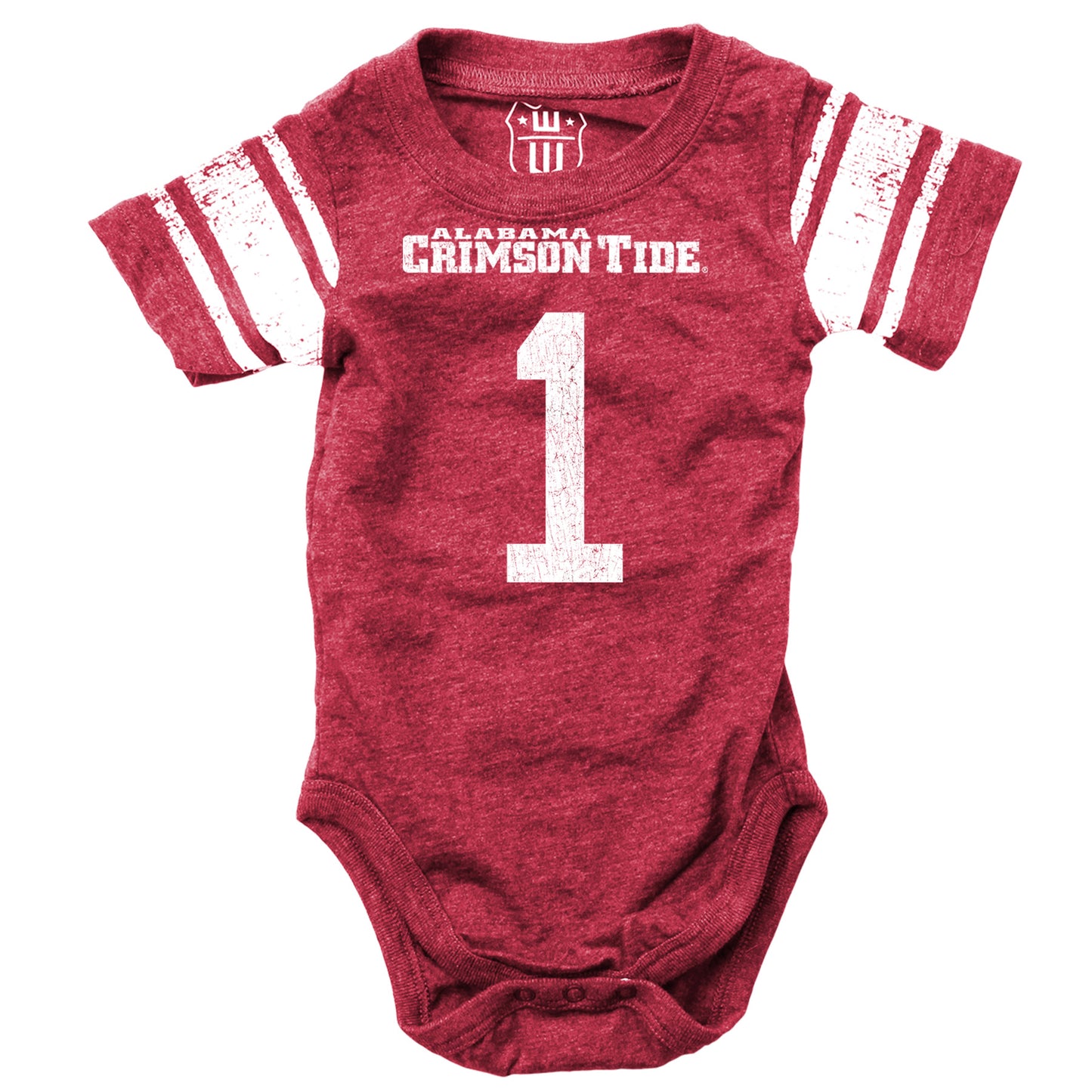 Alabama Crimson Tide Wes and Willy Baby College One Piece Jersey Bodysuit