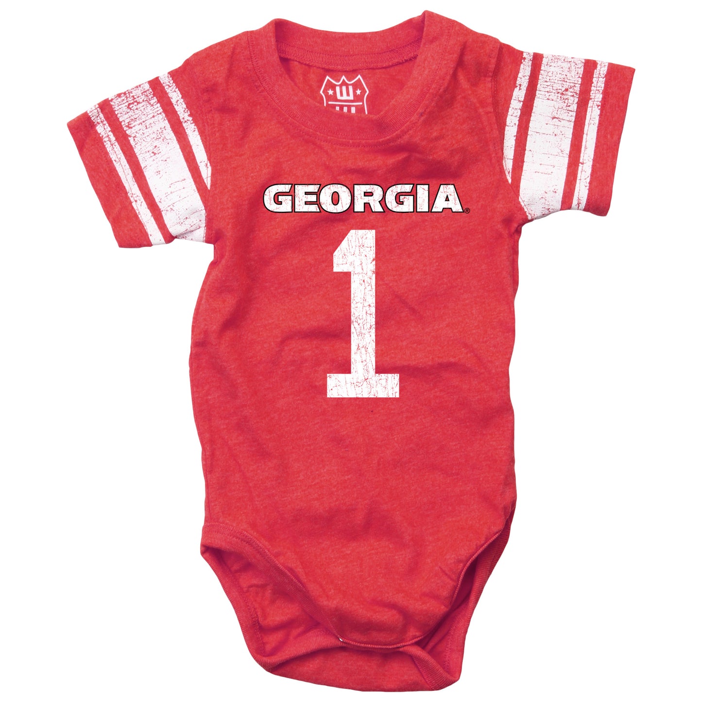 Georgia Bulldogs Wes and Willy Baby College One Piece Jersey Bodysuit