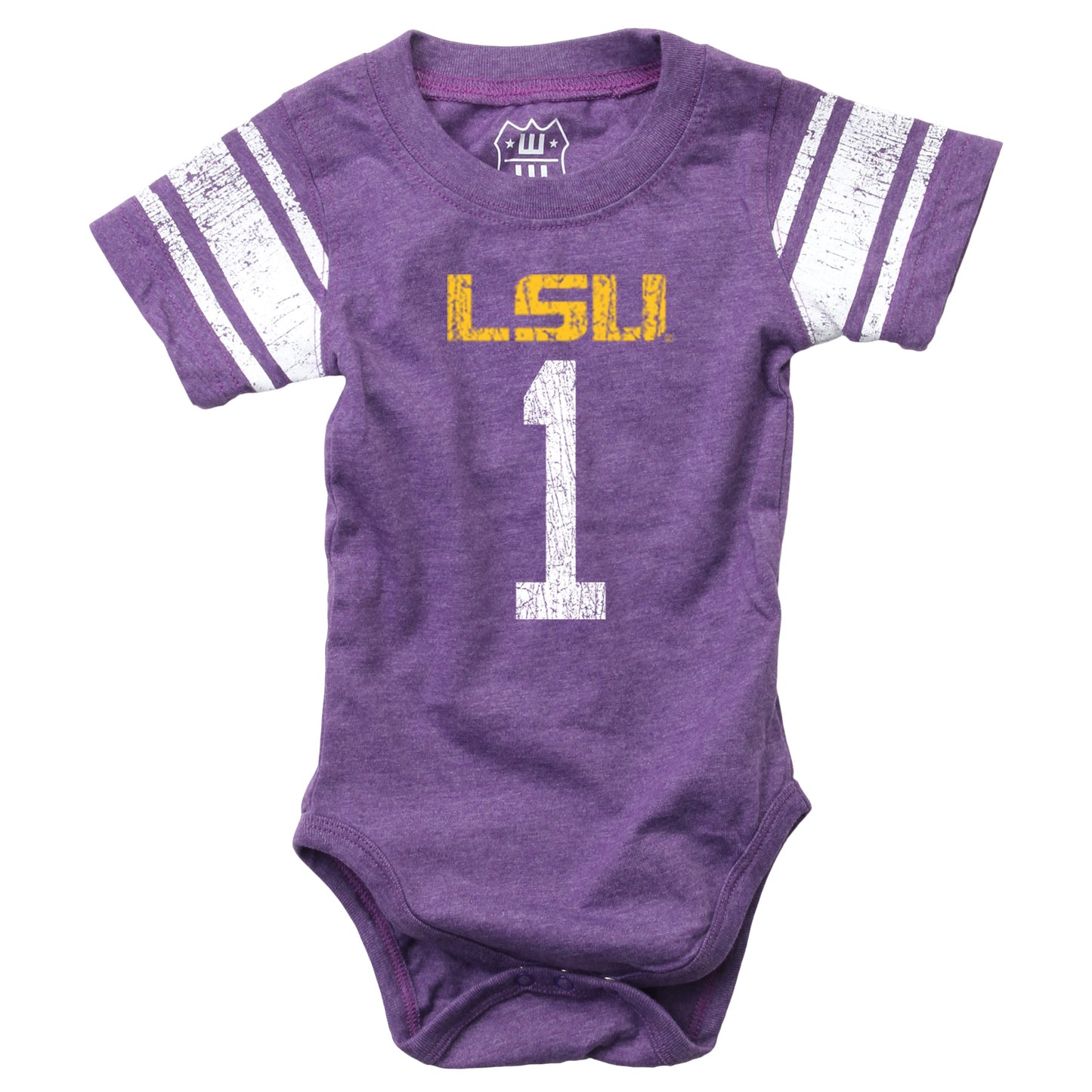 LSU Tigers Wes and Willy Baby College One Piece Jersey Bodysuit