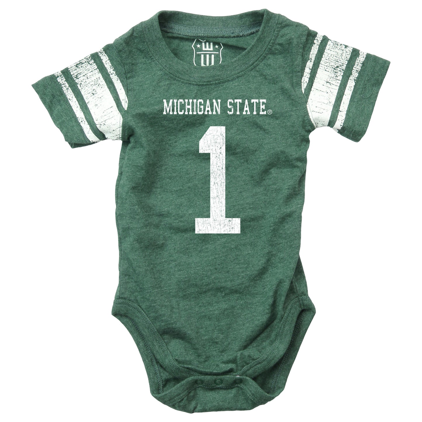 Michigan State Spartans Wes and Willy Baby College One Piece Jersey Bodysuit