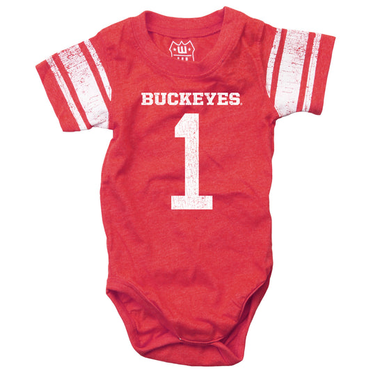 Ohio State Buckeyes Wes and Willy Baby College One Piece Jersey Bodysuit