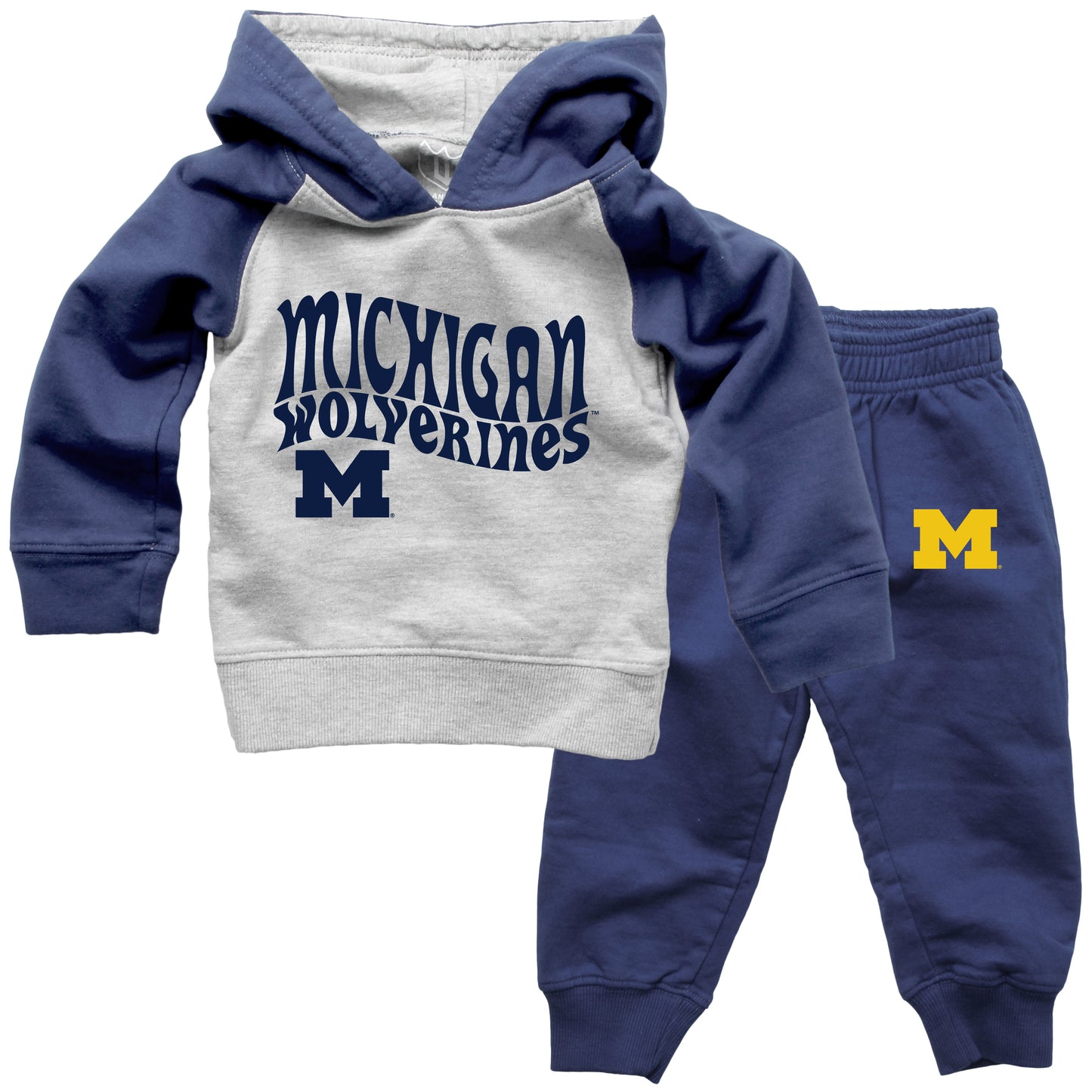 Michigan Wolverines Wes and Willy NCAA Infant and Toddler Hoodie Set