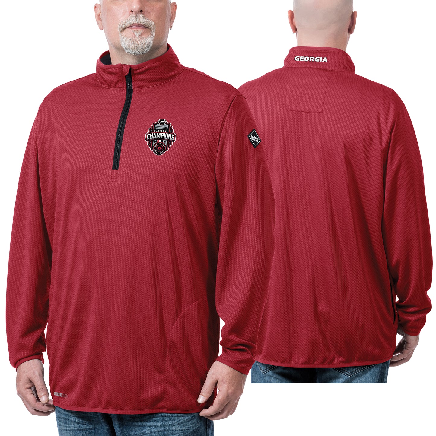 Georgia Bulldogs Franchise Club Mens 2022 National Champions Back to Back Wins 1/4 Zip Pullover