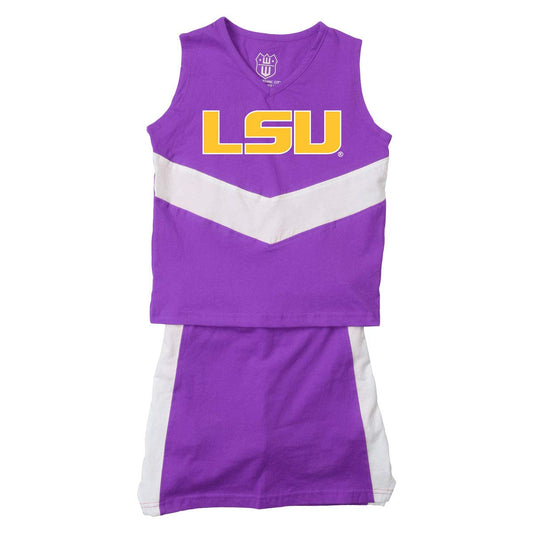 LSU Tigers Wes and Willy Girls and Toddlers Cheer Set