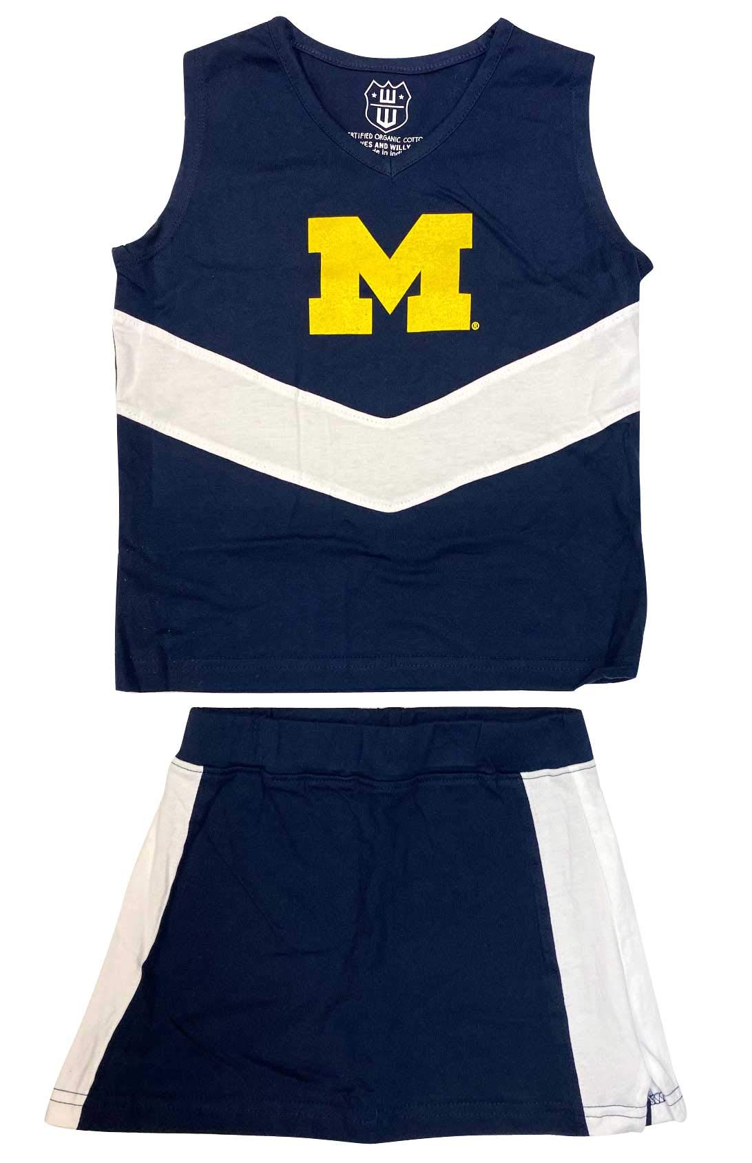 Michigan Wolverines Wes and Willy Girls and Toddlers Cheer Set