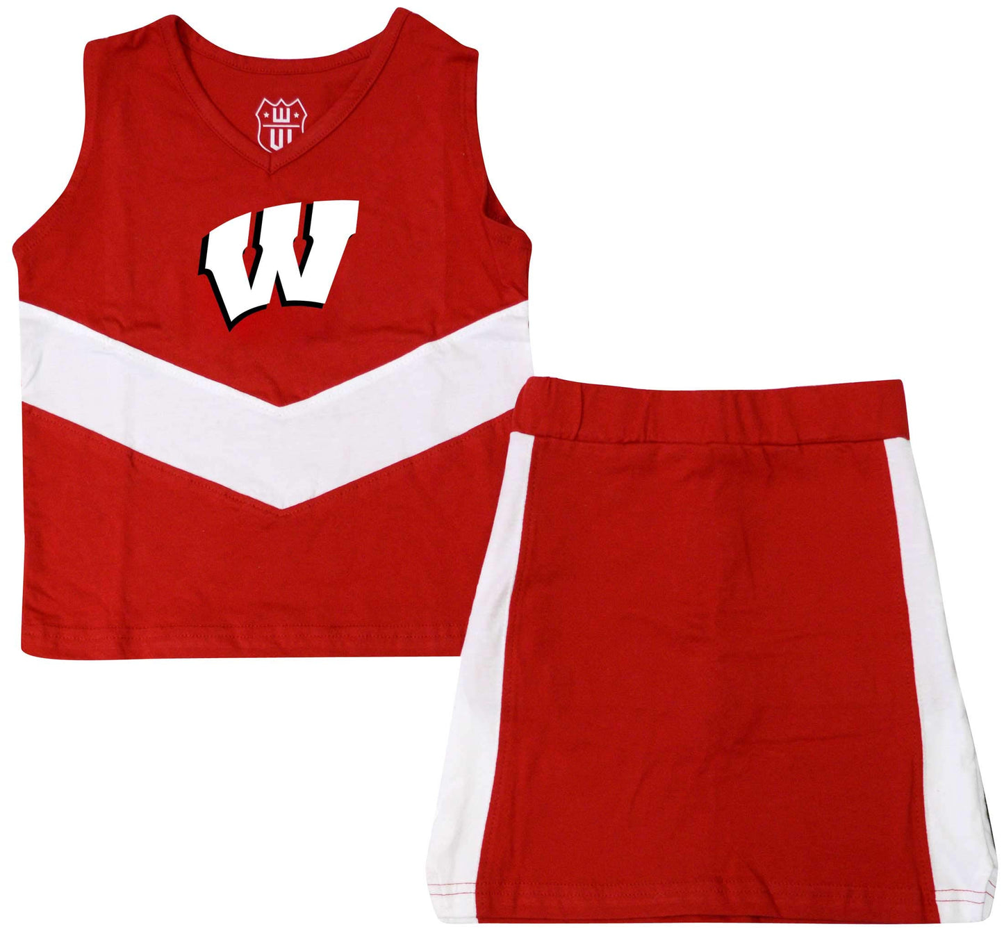 Wisconsin Badgers Wes and Willy Girls and Toddlers Cheer Set