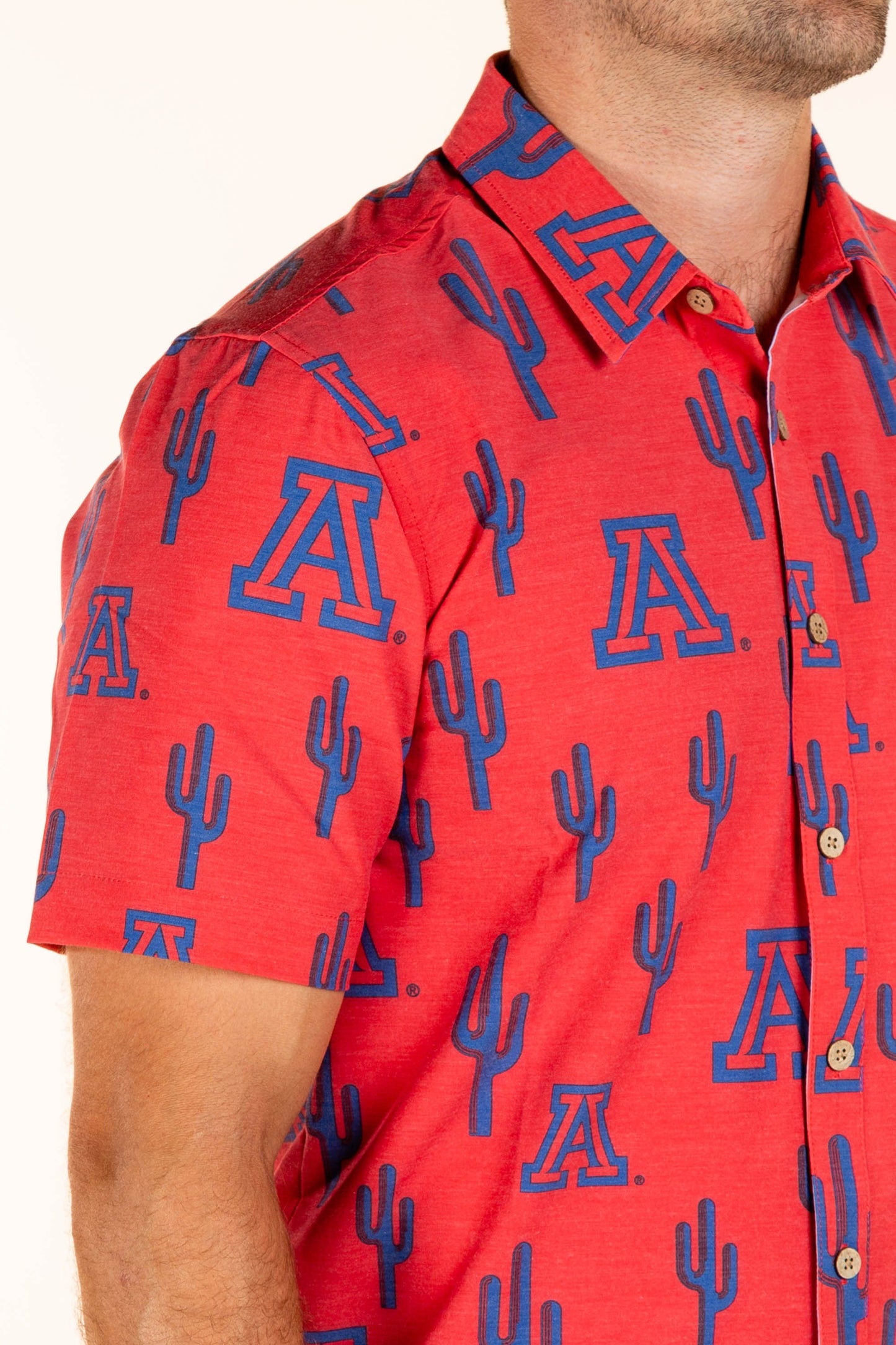 Arizona Wildcats Tellum and Chop Mens Floral Hawaiian Shirt Red