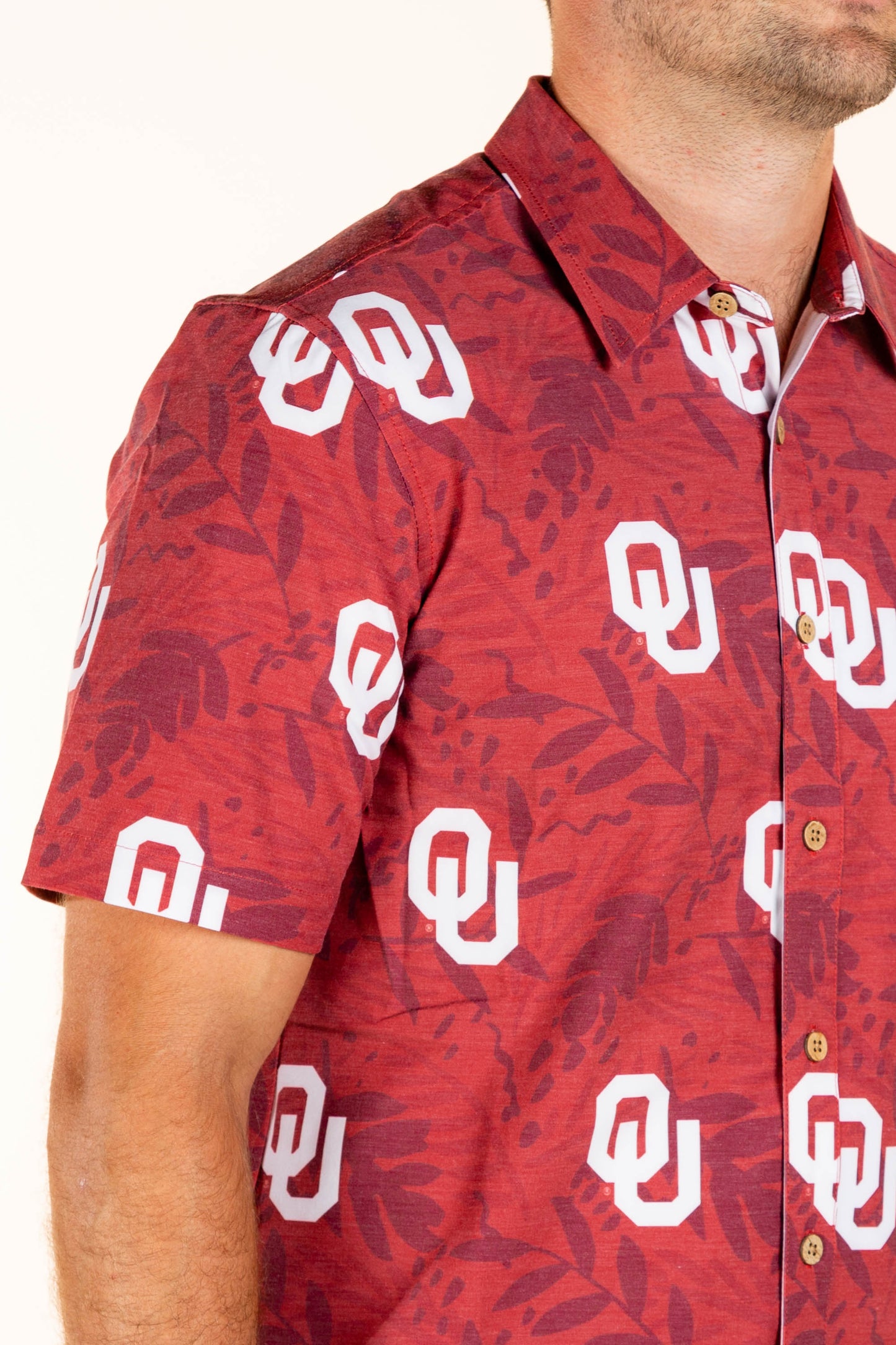 Oklahoma Sooners Tellum and Chop Mens Floral Hawaiian Shirt Red