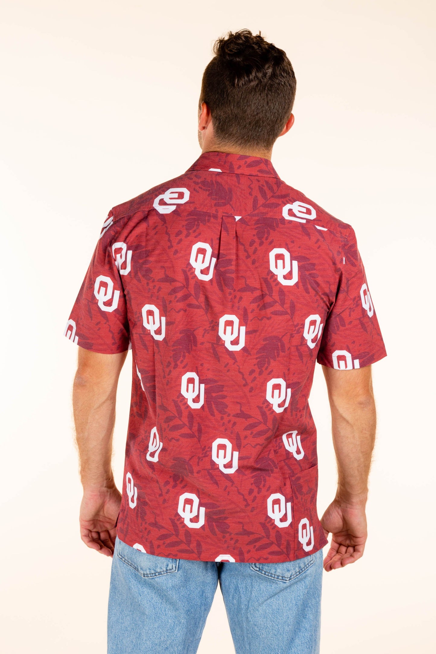 Oklahoma Sooners Tellum and Chop Mens Floral Hawaiian Shirt Red