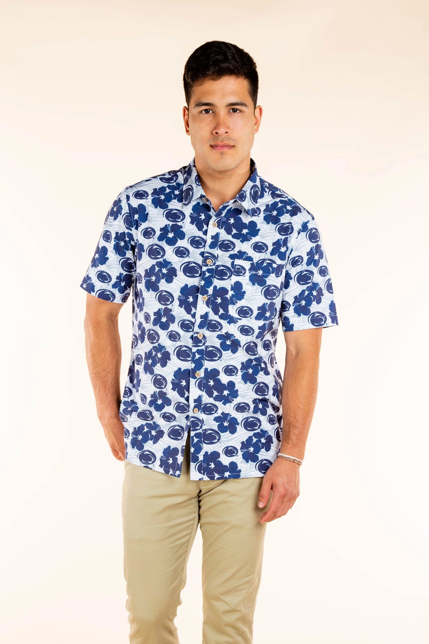 Penn State Nittany Lions Tellum and Chop Mens Floral Hawaiian Shirt