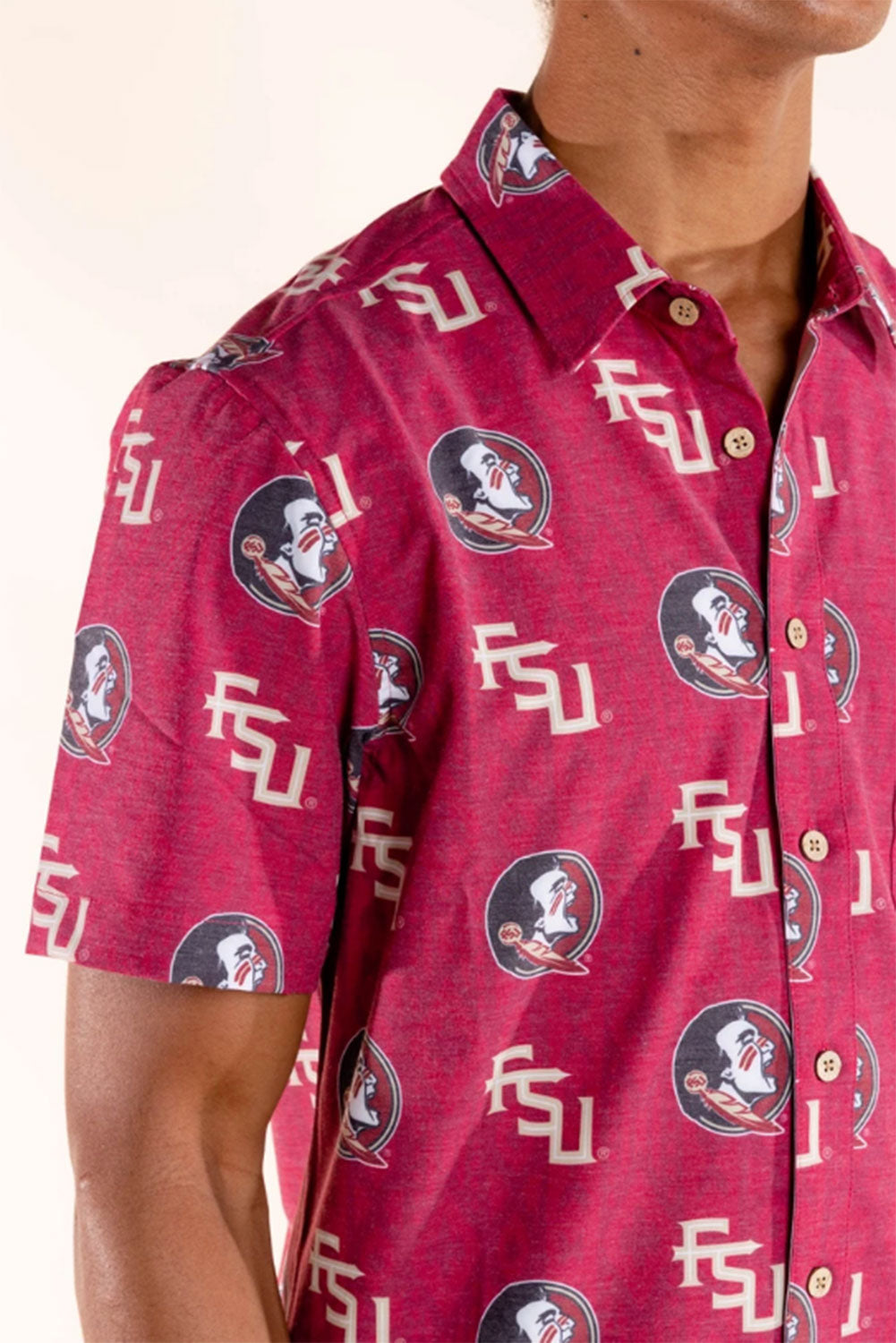 Florida State Seminoles Tellum and Chop Mens Floral Hawaiian Shirt