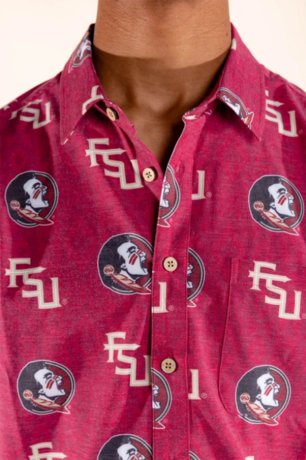 Florida State Seminoles Tellum and Chop Mens Floral Hawaiian Shirt