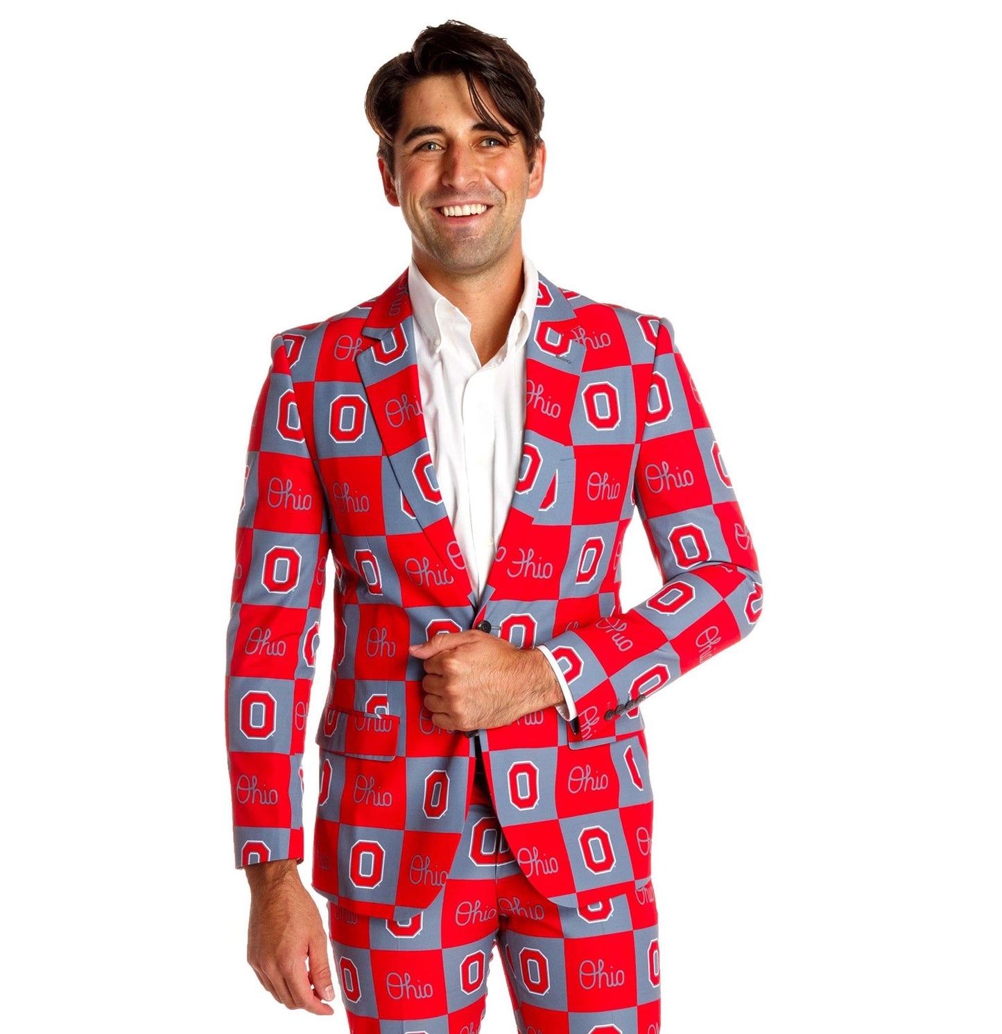 Ohio State Buckeyes Tellum and Chop Mens Game Day Blazer Checkered Red